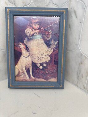 Gallery Graphics Music Makers Charles Burton Barber Framed Print Girl Violin Dog